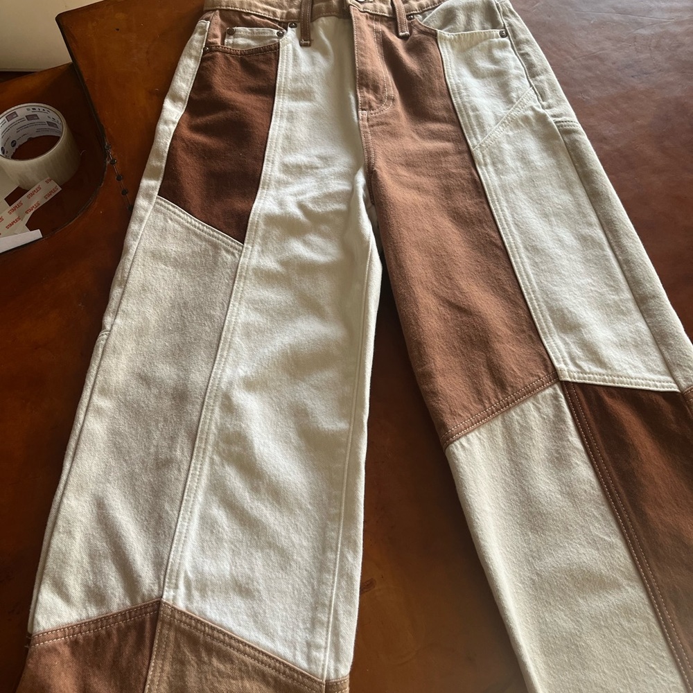 Alice + Olivia Unique Patchwork Jeans - image 1